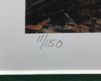 KING, W- S, NC ARTIST TIM BRUCE GHOST SERIES SIGNED #11/150 DEEP WOODS MOON FRAMED PRINT, OLD TIMERS PREPARING TO MAKE MOONSHINE DOWN BY THE CREEK