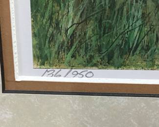 NC ARTIST TIM BRUCE GHOST SERIES SIGNED #136/950 GOING GOING GONE FRAMED PRINT SELLING AT THE FARM, PILOT MOUNTAIN BACKDROP