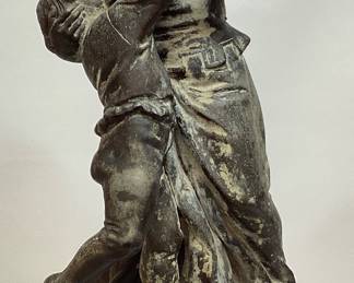 BRONZE MOTHER & CHILD DANCING SCULPTURE, 15in H 2 SMALL CRACKS ON THE BASE