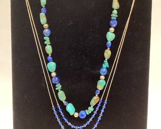 2 VINTAGE STERLING SILVER SOUTHWESTERN TURQUOISE AND LAPIS LAZULI