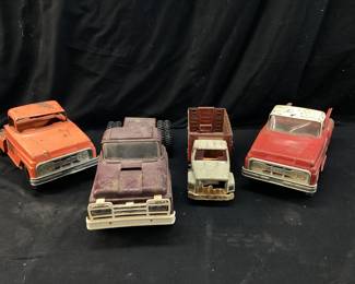 4) Vtg. Metal Toy trucks Ertl, Buddy L and Tonka
