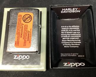 ZIPPO HARLEY-DAVIDSON BRUSHED CHROME LIGHTER UNFIRED WITH THE BOX