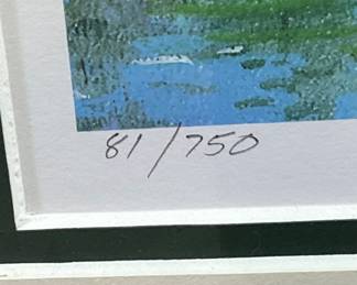 NC ARTIST TIM BRUCE GHOST SERIES SIGNED #81/750 GATHER AT THE RIVER FRAMED PRINT, BAPTISM AT HE RIVER SCENE