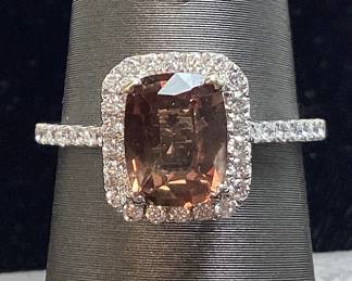 18KT WHITE GOLD SAPPHIRE & DIAMOND RING, SIZE 6.75 1.8ct SAPPHIRE, 0.34cts DIAMONDS, 3g TOTAL WEIGHT, IAS APPRAISAL $12,850.00