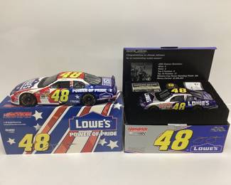 2) JIMMY JOHNSON DIECAST CARS LIMITED CHROME EDITION AND one 1:18 scale