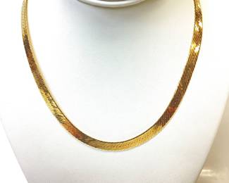  14k GOLD HERRINGBONE NECKLACE 26.30 GRAMS