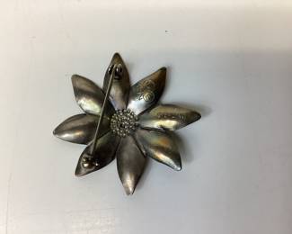 STERLING SILVER FLORAL EARRINGS AND BROOCH HANDMADE BY STUART NYE