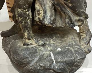 BRONZE MOTHER & CHILD DANCING SCULPTURE, 15in H 2 SMALL CRACKS ON THE BASE