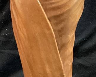 HAND CARVED WOOD MOTHER & CHILD SCULPTURE, 18in H