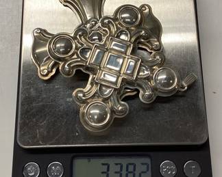2) REED AND BARTON STERLING CHRISTMAS CROSSES Ltd. Edition Sterling Silver 2001, 2002. Total weight 33.82 grams