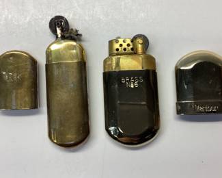 2 BRASS LIGHTERS Marlboro brass #6 lighter and brass trench lighter possibly by Richard Kohn from Austria
