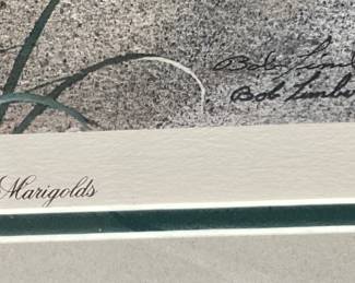 NC ARIST BOB TIMBERLAKE SIGNED #163/1000 MRS.LEONARDS MARIGOLDS FRAMED PRINT NO SHIPPING PICKUP ONLY