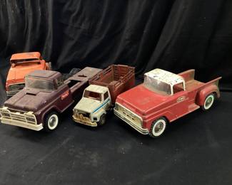 4) Vtg. Metal Toy trucks Ertl, Buddy L and Tonka