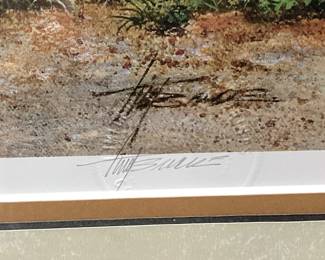  KING, W-S, NC ARTIST TIM BRUCE GHOST SERIES SIGNED #11/750 BACK IN OUR TIME FRAMED PRINT, FARMER w 2 MULES GETTING READY TO TILL