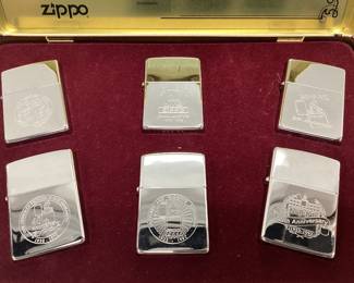 ZIPPO 60th ANNIVERSARY COLLECTORS EDITION 1932 to 1992 set of six vintage lighters unfired