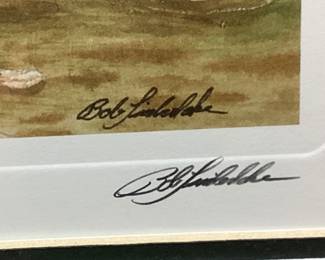  NC ARTIST BOB TIMBERLAKE SIGNED #650/3484 KURALT AT WHITES CREEK FRAMED PRINT, FAMED JOURNALIST CHARLES KURALT FLY FISHING IN NC MOUNTAINS NO SHIPPING PICKUP ONLY