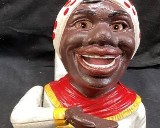 LATE 19th CENTURY J.E. STEVENS CAST IRON MECHANICAL BLACK AMERICANA COIN BANK NO SHIPPING PICKUP ONLY