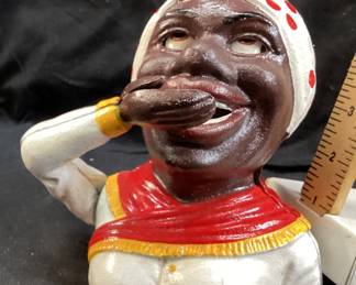 LATE 19th CENTURY J.E. STEVENS CAST IRON MECHANICAL BLACK AMERICANA COIN BANK NO SHIPPING PICKUP ONLY