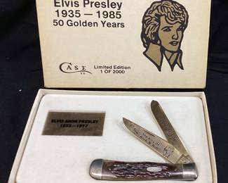 CASE XX ELVIS PRESLEY 1935-1985 50 GOLDEN YEARS TRAPPER KNIFE, LIMITED EDITION 1/2000, THE KING OF ROCK Nâ€™ ROLL