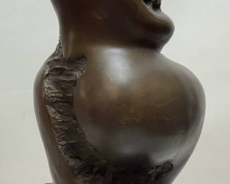 FERNANDO BOTERO HAND CRAFTED BRONZE MOTHER & CHILD ABSTRACT SCULPTURE, 13.75in H