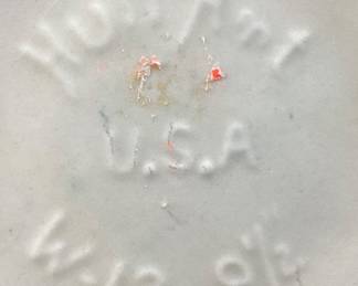  HULL POTTERY #78 LEAF CONSOLE BOWL, 12.5in WHULL POTTERY DOUBLE HANDLED WILDFLOWER VASE, 10inH