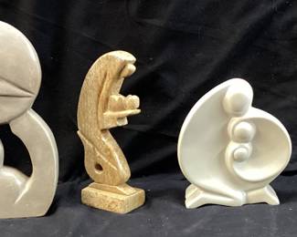 (4) ABSTRACT MODERN MOTHER & CHILD SCULPTURES
