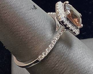 18KT WHITE GOLD SAPPHIRE & DIAMOND RING, SIZE 6.75 1.8ct SAPPHIRE, 0.34cts DIAMONDS, 3g TOTAL WEIGHT, IAS APPRAISAL $12,850.00