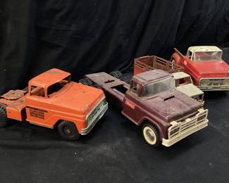 4) Vtg. Metal Toy trucks Ertl, Buddy L and Tonka