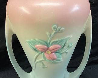 HULL POTTERY DOUBLE HANDLED WILDFLOWER VASE, 10inH