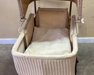ANTIQUE VICTORIAN WICKER BABY CARRIAGE