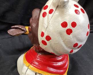 LATE 19th CENTURY J.E. STEVENS CAST IRON MECHANICAL BLACK AMERICANA COIN BANK NO SHIPPING PICKUP ONLY