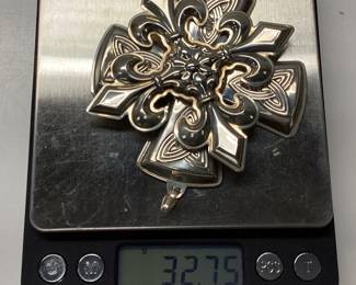 2) REED AND BARTON STERLING CHRISTMAS CROSSES Ltd. Edition Sterling Silver 2003, 2005. Total weight 32.75 grams