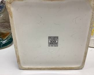 HEARTH AND HOME COOKIE JAR, GOOSE PLANTER AND YELLOW BOW PLANTER