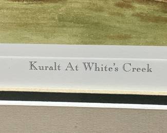  NC ARTIST BOB TIMBERLAKE SIGNED #650/3484 KURALT AT WHITES CREEK FRAMED PRINT, FAMED JOURNALIST CHARLES KURALT FLY FISHING IN NC MOUNTAINS NO SHIPPING PICKUP ONLY