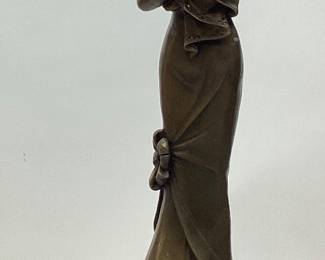 SIGNED ALDO VITALEH TENDERNESS BRONZE MOTHER & CHILD SCULPTURE w MARBLE BASE, 13.5in H