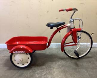 Vtg. American Trike delivery wagon Great condition. Perfect for any decor or photography prop. No shipping