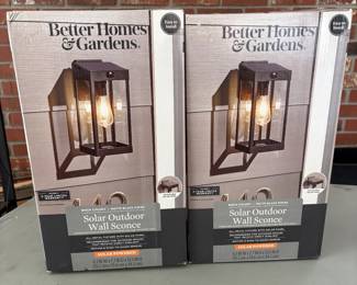 New in box solar outdoor sconces