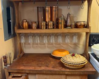 Rustic wood bakers rack