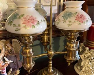 Victorian-style double-arm student lamp