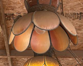 Two more stained glass swag lamps