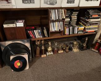 Records, 8 track tapes and reel to reel tapes
