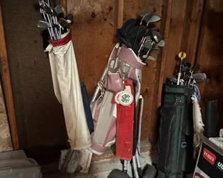 Golf clubs and bags