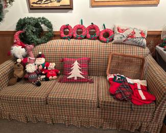 Matching sofa and Christmas decor......