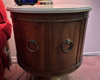 (2) matching side tables/nightstands with marble top (only one photographed)