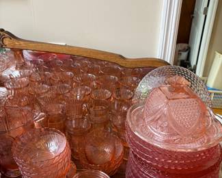 Pink glassware