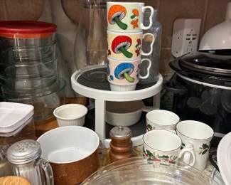 Vintage mushroom mugs