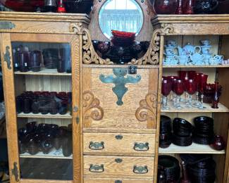 Unusual antique dual door cabinet