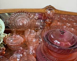 Vintage pink glassware 