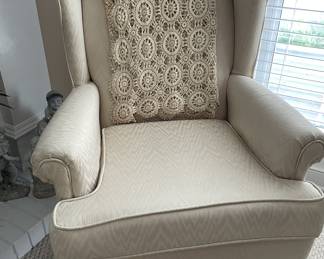 1 of 2 wing back chairs