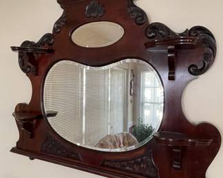 Antique mirror w/shelves